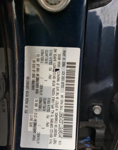 2018 Mazda Cx-3 Sport из США, поврежденный, VIN JM1DKFB77J0312567